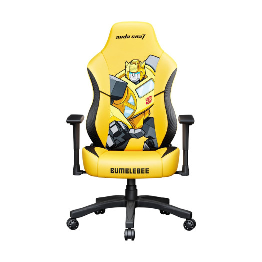 AndaSeat Bumblebee PVC Leather Gaming Chairs for Adults - Large Seat Gaming Chair with Lumbar Support, Comfortable Premium Video Game Seats with Headrest - Transformers Seat with Cushion - AD18YC-18-DHF-PVC